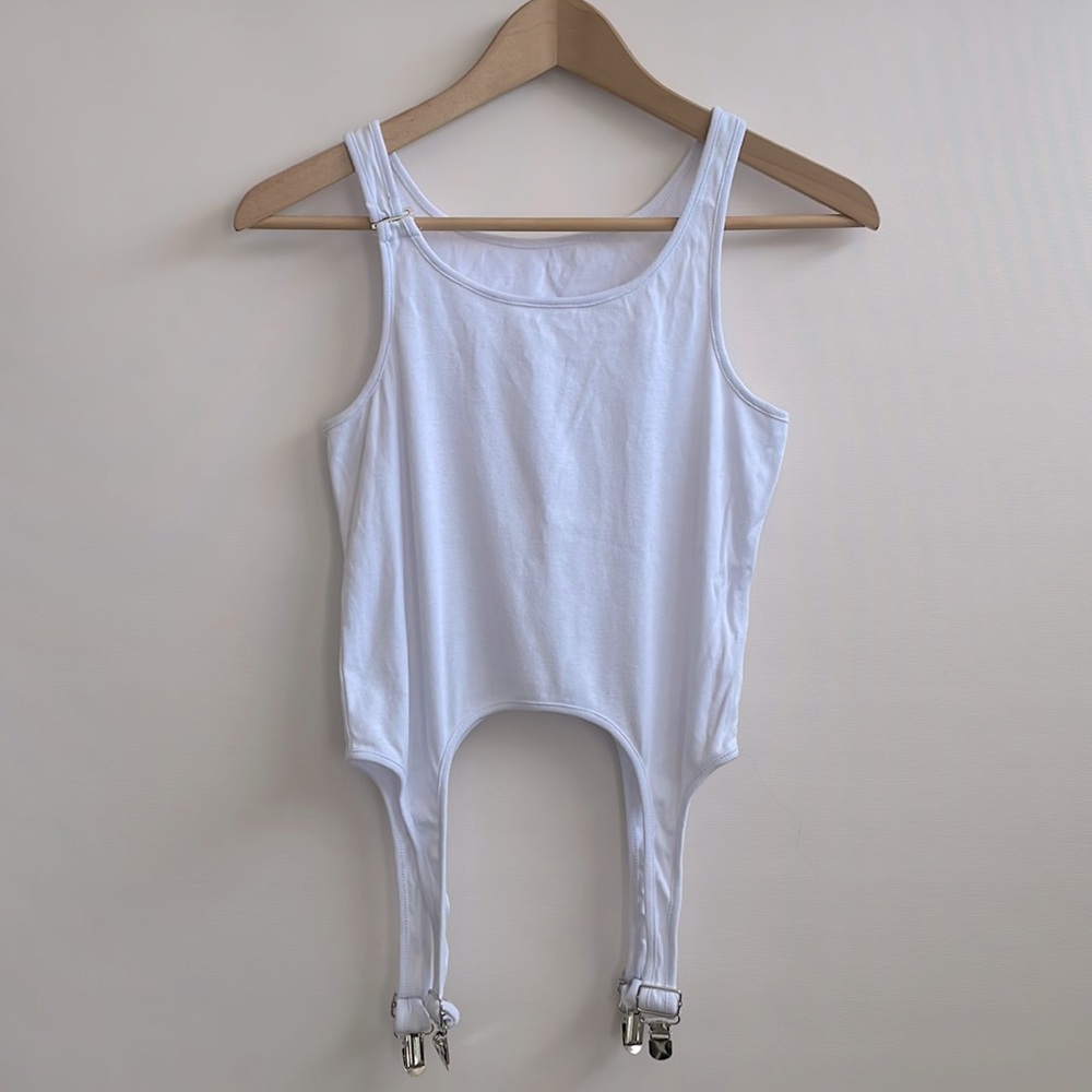 White tank with straps